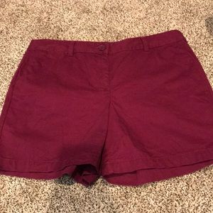 Maroon shorts by Ann Taylor loft.